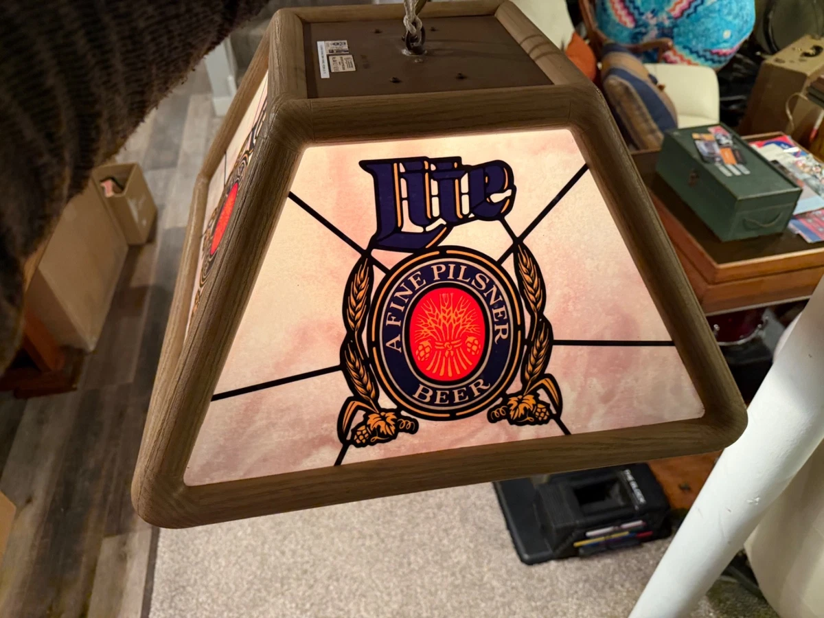 Pool Table Bar Light In Collectible Miller Signs & Tins | eBay