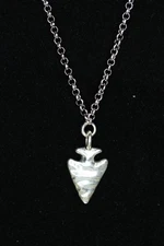 Arrowhead Necklace Silver Pewter Charm 1" Pendant 3mm Stainless Chain 18"