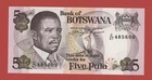 BOTSWANA  5 PULA ( 1992 )   PICK # 11a UNC.