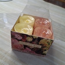 YANKEE CANDLE TEA LIGHTS FRESH CUT ROSES NEW NIB 12 COUNT VINTAGE