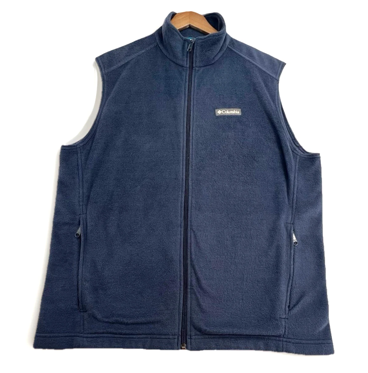 Columbia Sportswear Men’s Large Navy Fleece Vest Full Zip Outdoor Hiking