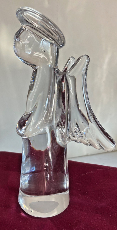 Angel Figurine The Toscany Collection Over 24% Lead Crystal Clear Glass 7" Japan