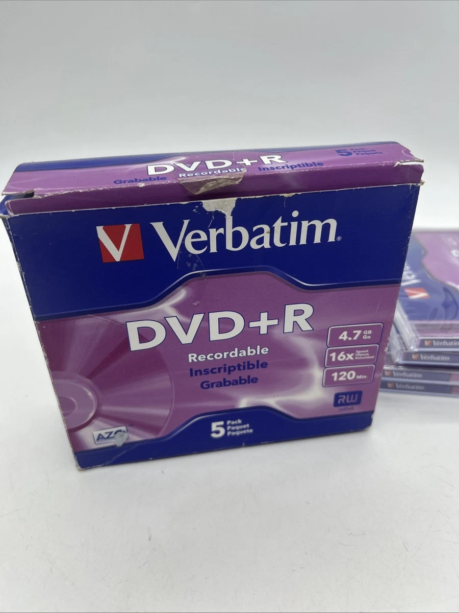 Sealed Verbatim DVD +R Recordable 4 Pack 120 Min 4.7 GB 16x Speed