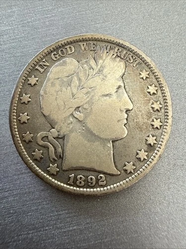 1892 barber half dollar 50c