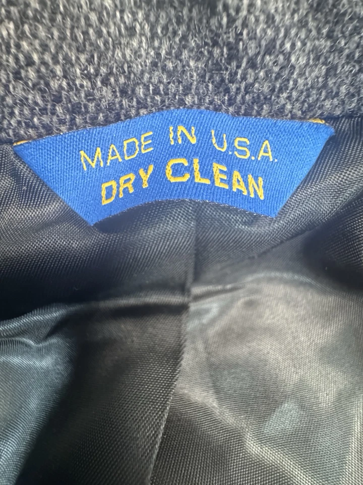 Pendleton Western Blazer Mens SZ 44 L Black Herringbone Wool Suede Accents USA - Image 4 of 4