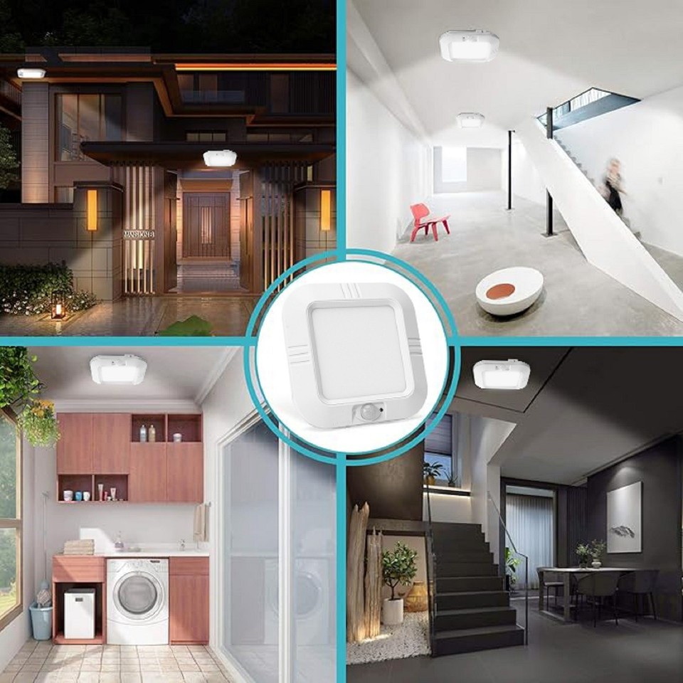 Battery Operated Ceiling Light Motion Sensor Light Indoor Motion 6000K ...