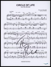 Tim Rice "The Lion King" AUTOGRAPH Signed 'Circle of Life' Sheet Music ACOA