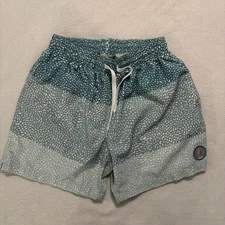Chubbies Shorts Men’s Small Green The Whale Sharks 5.5” Swim Trunks W/ Liner