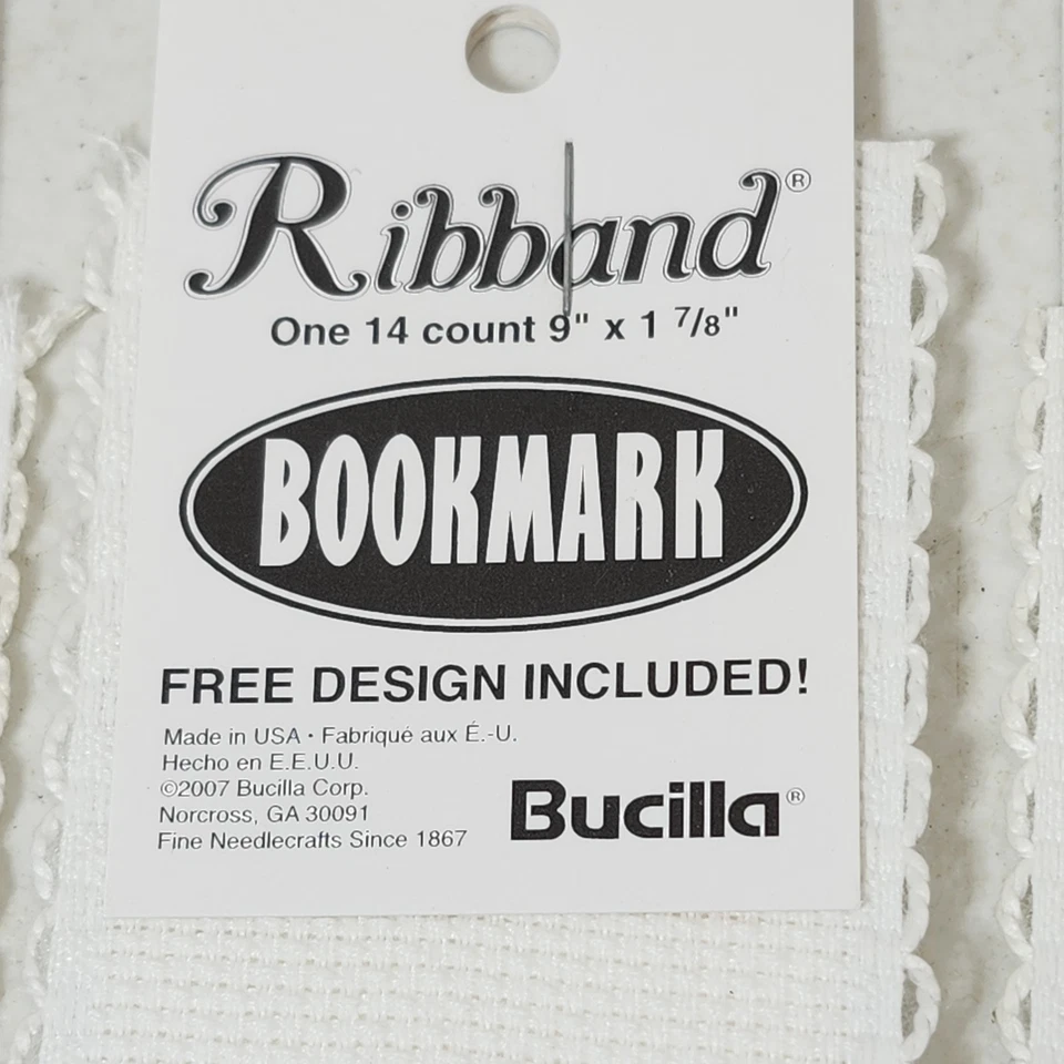 Marcador BUCILLA Cinta 9" x 1 7/8" 14 unidades Punto de Cruz Lote de 5 Blanco Nuevo de Lote Antiguo Foto 3 de 4