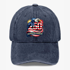 250 Years USA Patriotic Hat 1776-2026 Eagle 4th of July Baseball Cap Adjustable