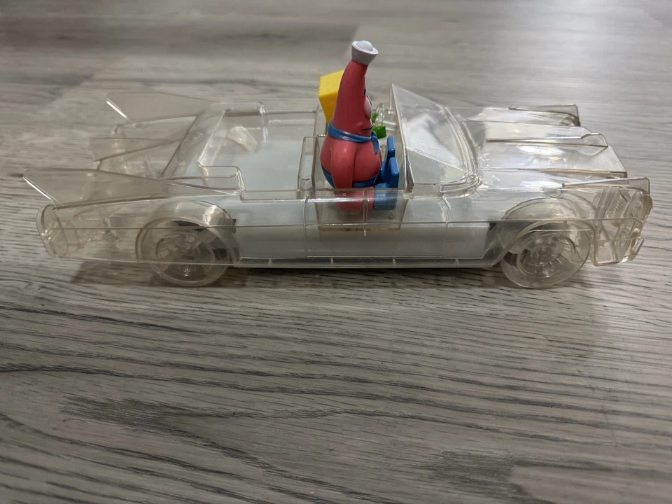 SpongeBob Barnacle Boy Clear Invisible Car Boatmobile With Sound Lights 9" RARE! - Image 3 of 4
