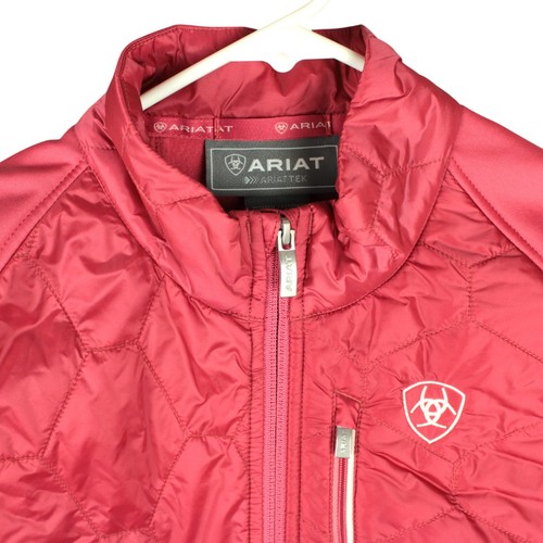 Ariat Tek Women's Fusion Insulated Vest Size Medium Red Zip Pockets Embroidered - Picture 3 of 10