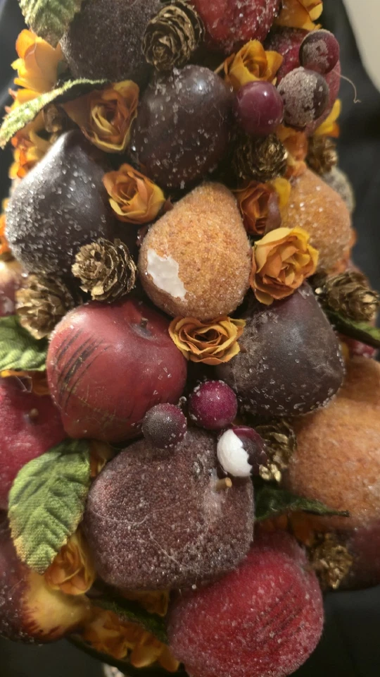 Винтажная Пара Больших Сахарных Фруктовых Топиариев Праздник Колониальное Возрождение - Изображение 3 из 4