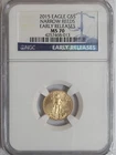 2015 1/10 oz $5 Narrow Reeds Early Releases American Gold Eagle NGC MS70