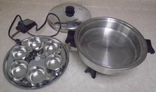 SALADMASTER ELECTRIC SKILLET 7817  DOME LID POACHED EGG INSERT 6 CUPS & CORD