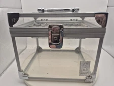 Caboodles Vintage Makeup Case Clear Plastic Cosmetic Organizer with Handle Used