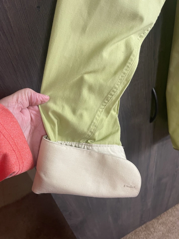 Camisa de vestir Daniel Ellissa para hombre verde oliva blanco a rayas cuello puños talla 18,5 Foto 3 de 4