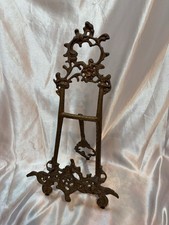 Vintage Art Nouveau Brass Easel Tabletop Ornate Book Painting Photo Stand