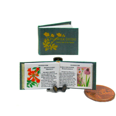 FLOWER GUIDE Miniature 1:12 Scale Readable Illustrated Book Garden 