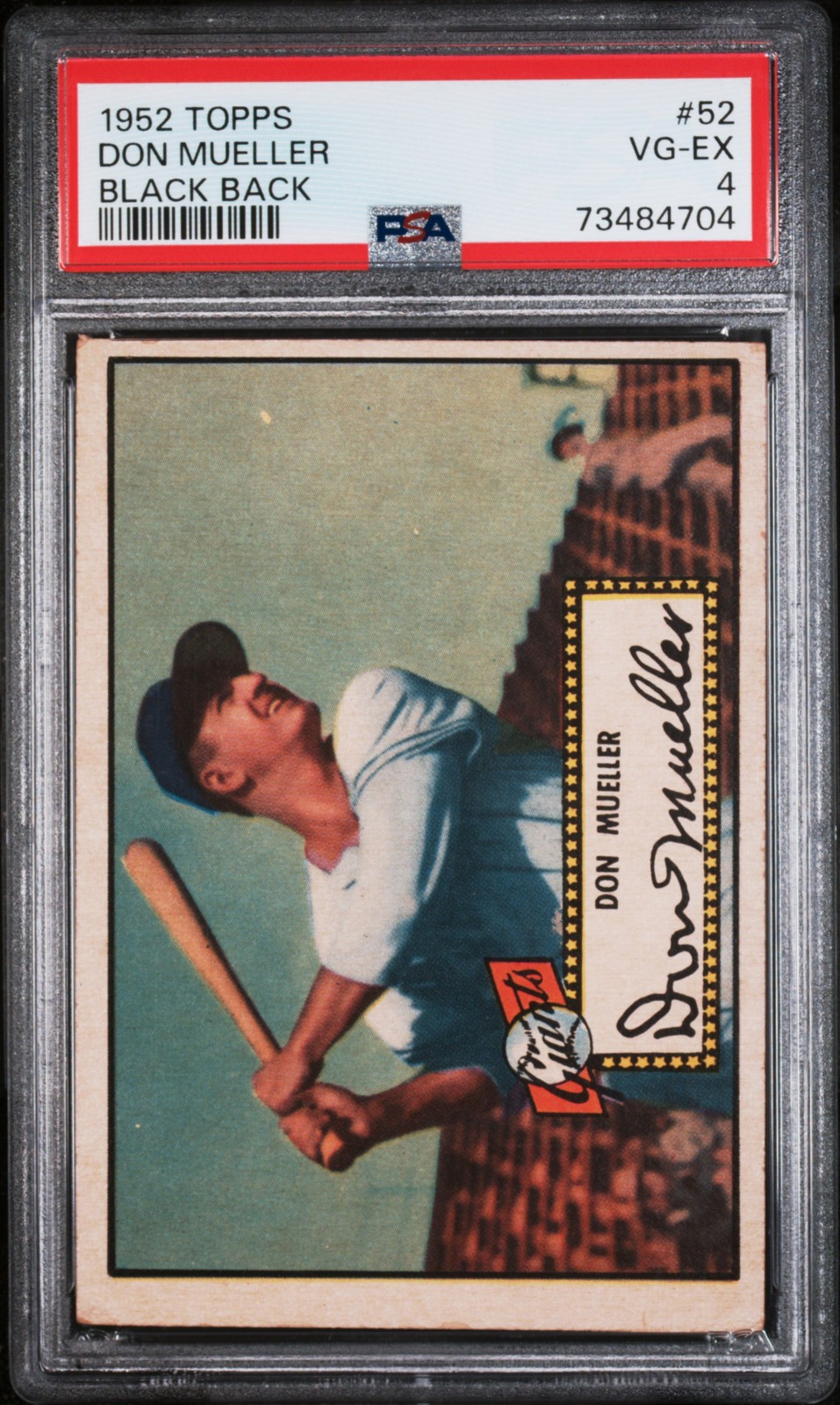 1952 TOPPS BLACK BACK #52 DON MUELLER PSA 4