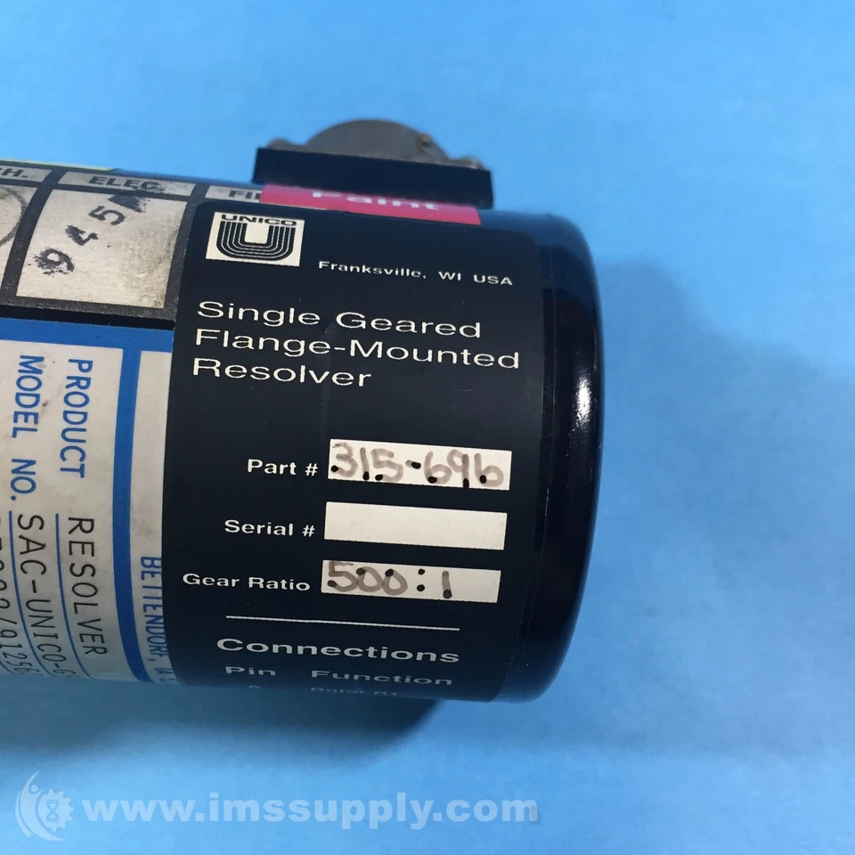 Unico 315-696 Single Geared Flange-Mounted Resolver FNIP - Image 2 of 4