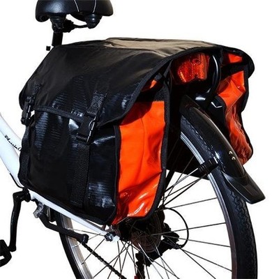 Fahrradtasche für Gepäckträger mit Brücke 2 Volumen optimiz schwarz/rot - 25