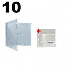 10 SLIM Clear CD Jewel Cases & 100 OPP Bags