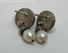 Artisan 925 Pearl Post Back Drop Earrings & Ring 7.6g — photo 6
