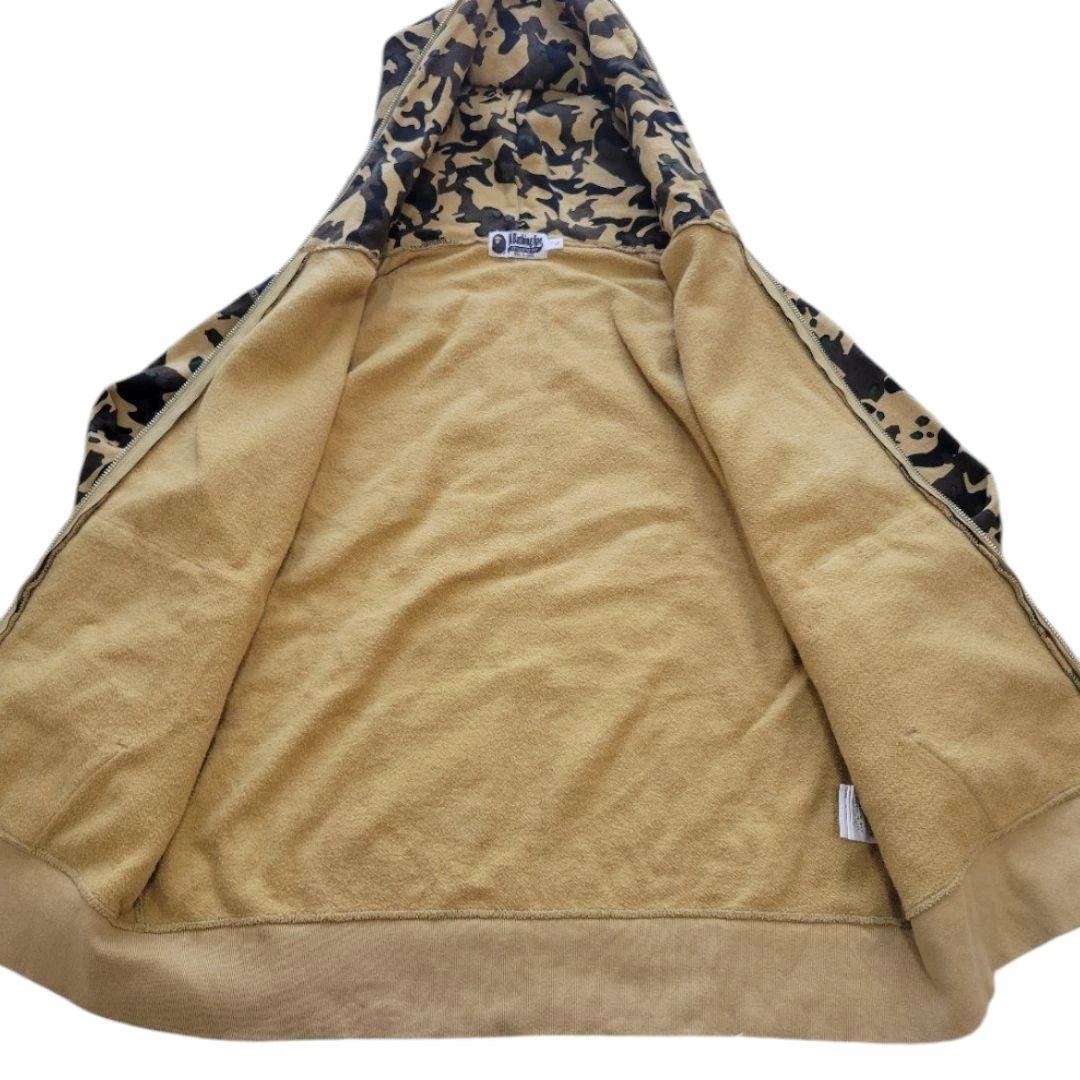 A BATHING APE (BAPE) Felpa con cappuccio uomo Bape Shark JP taglia L mimetica da dessert usata in ottime condizioni