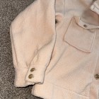 Anthropologie Women’s Small Sherpa Cream Button Up Jacket Collar EUC — photo 5