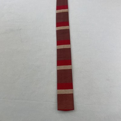 vtg 50s Haband's Slim Swing Tie Rockabilly Square Deco MCM Red Gray 2x52 Stain