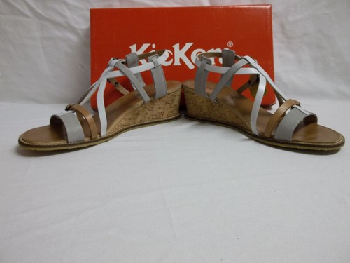 Kickers EU 40 US 9.5 M Submarine Grey Leather Wedges Sandals New Womens Shoes - Picture 4 of 7