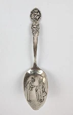 Antique STERLING SILVER Show Me I'm From Missouri Floral RARE Kansas City Spoon