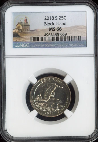 2018-S Block Island Quarter NGC MS66 Auction