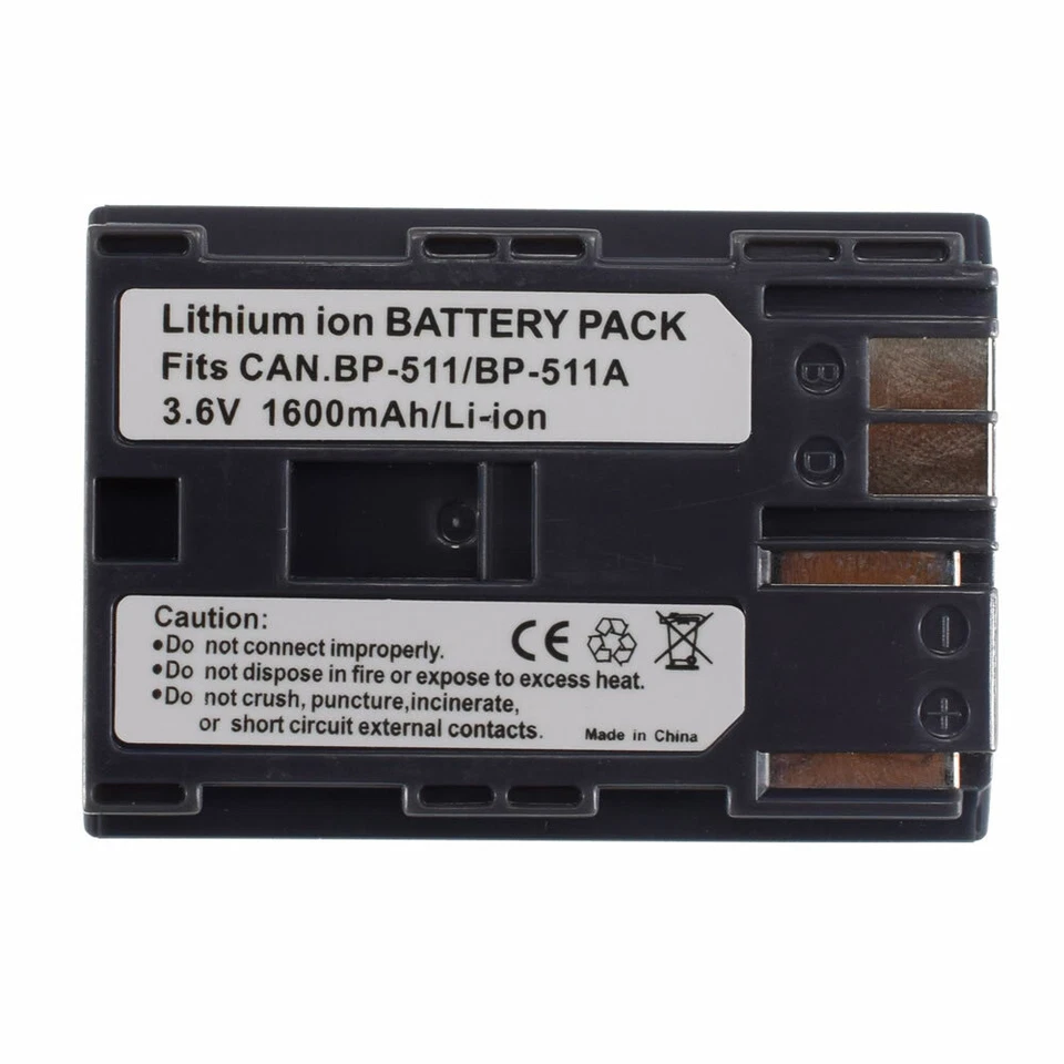 Battery or charger FOR CANON BP-511a EOS 300D D60 Rebel Kiss Digital,EOS DS6041 - Image 3 of 4