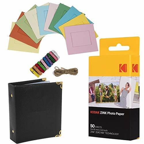 KODAK 2"x3" Premium Zink Photo Paper 50 Sheets + Colorful Square Hanging Phot...