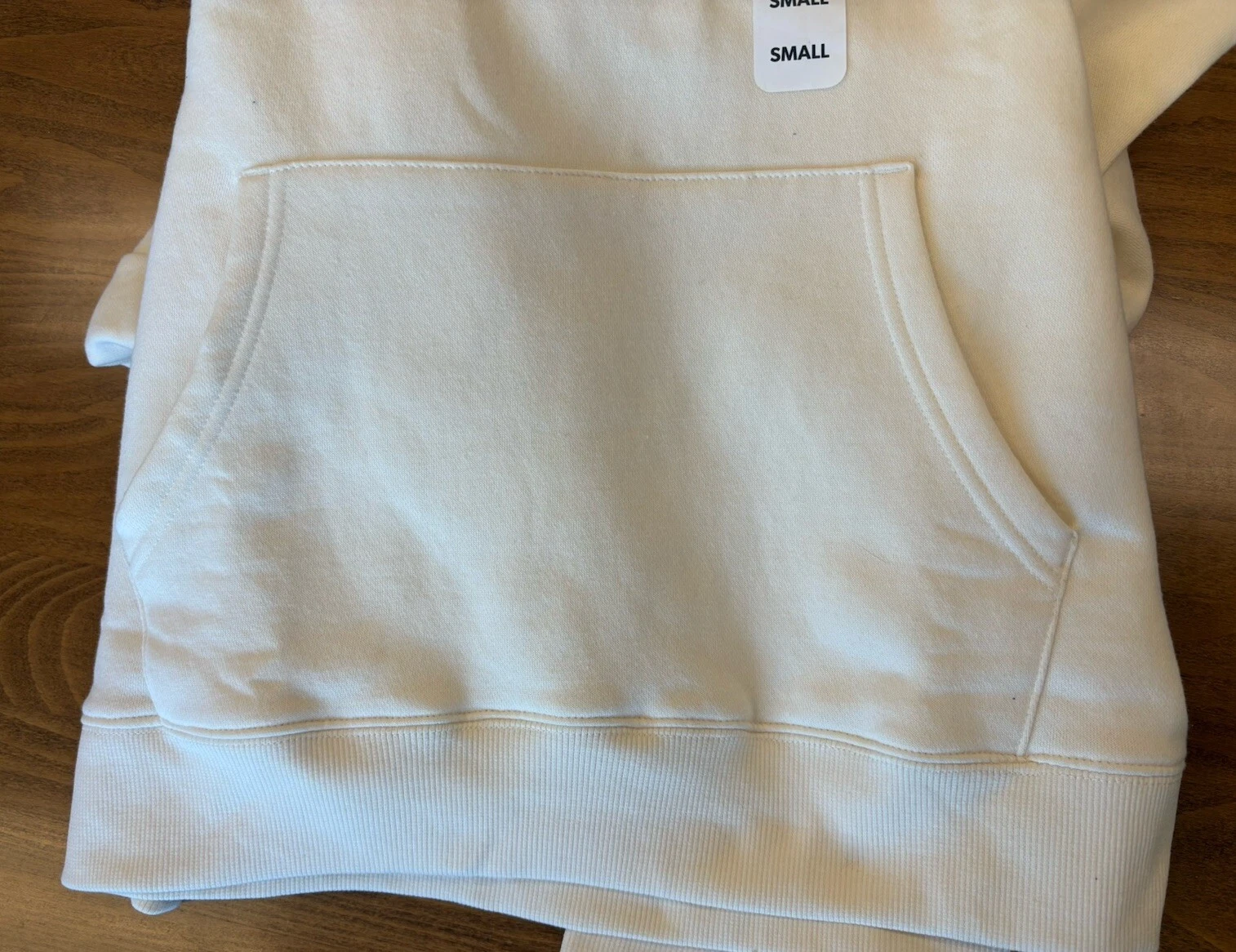 VETEMENTS Felpa Champion Classic pile con cappuccio colore crema chiaro uomo taglia small con tasca frontale nuova con etichetta