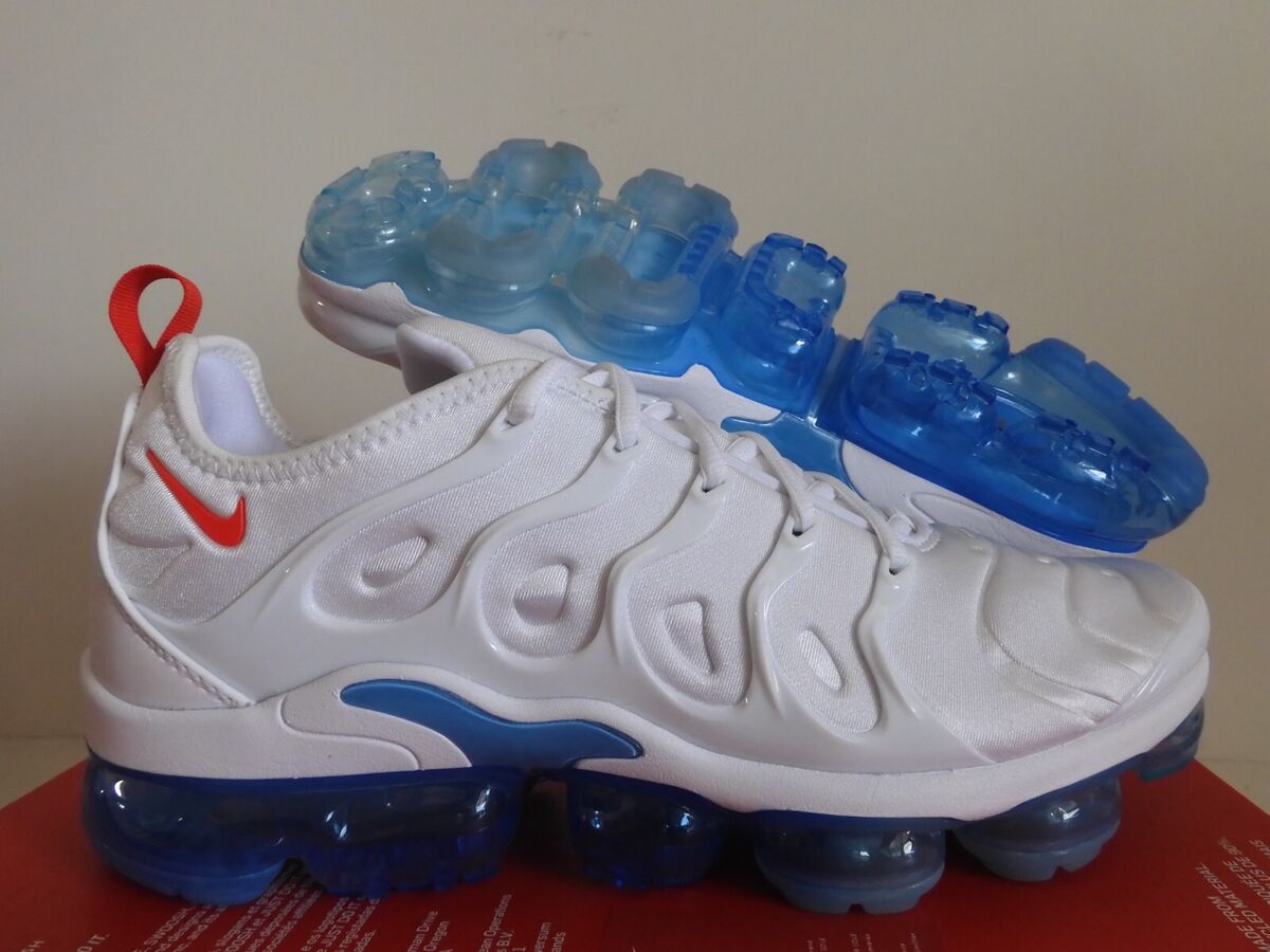 NIKE AIR VAPORMAX PLUS AIR MAX PLUS WHITE-BLUE-RED SZ 11 NIKE AIR VAPORMAX PLUS AIR MAX PLUS WHITE-BLUE-RED SZ 11