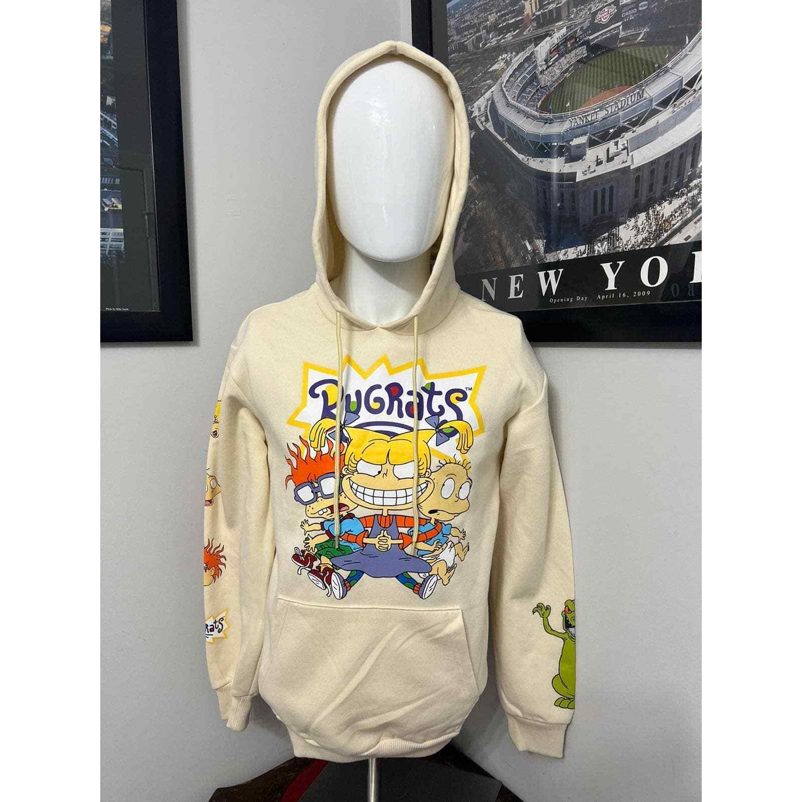 Rugrats Nickelodeon Hoodie Logo Officially Licensed Graphic Print Cream  Color | eBay
