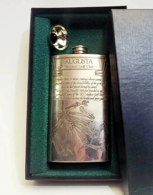 VINTAGE AUGUSTA NATIONAL GOLF CLUB PEWTER FLASK VERY RARE NEW