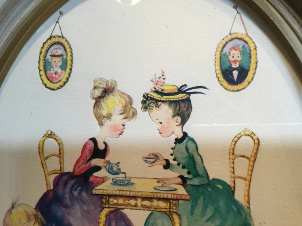 2 moisés vintage ovalados enmarcados bebé niño niña cochecito pared guardería  Foto 2 de 4