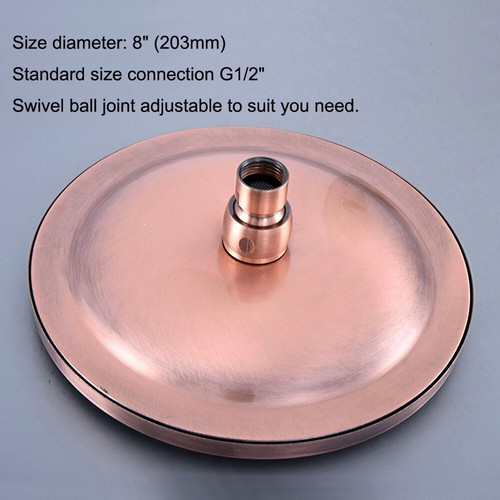 Copper Shower Head Rain Shower Faucet Set Replacement Accessory, Arm Fixer Pipe - Picture 14 of 27