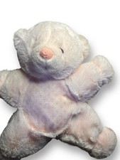 Nat  Jules Pink Plush Rattle Teddy Bear Lovey Security Demdaco 10  