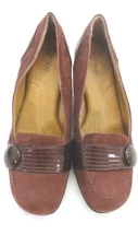 EURO SOFFT WOMENS BURGUNDY LEATHER LOAFERS CUSHION INSOLES SIZE 7.5