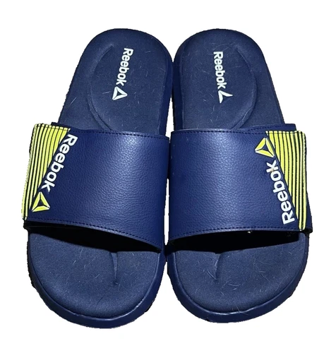 Reebok Men’s SIZE 7 Memory Foam Adjustable Slide Sandals color NAVY NEW - Picture 4 of 15