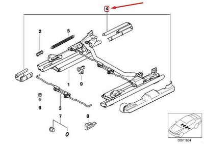 OEM BMW 5 E39 FRONT SEAT RAIL COVER TRIM 52108217291 8217291