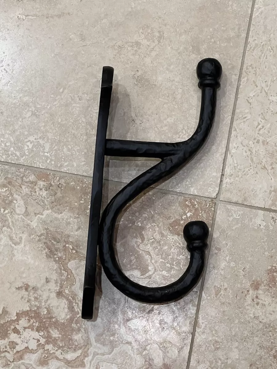 POTTERY BARN OVERSIZED HAMMERED METAL WALL HOOK RUSTIC