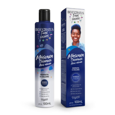 Bio Extratus - Fun Colors - Mascara Colorante Azul Escuro 100Ml - Mask 3.38FlOz