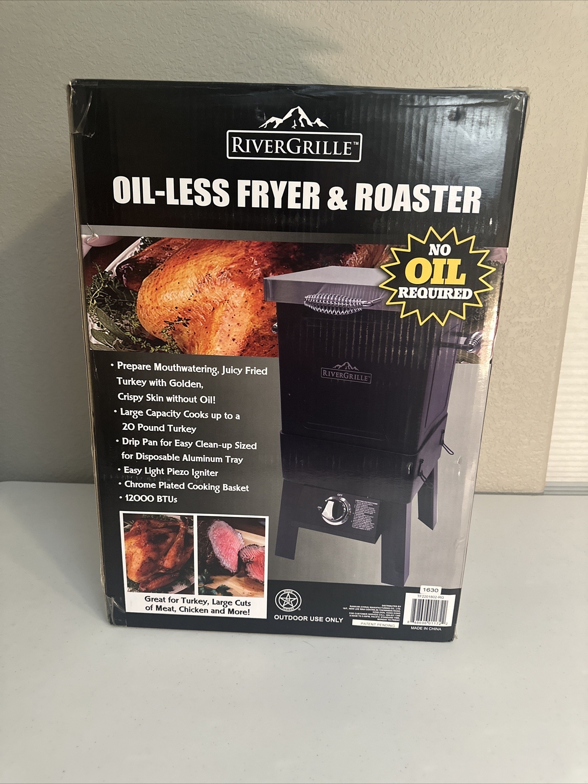 RiverGrille TF2201802RG 12,000 BTU Outdoor OilLess Fryer and Roaster