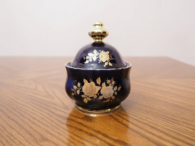 ドイツ製ヴィンテージ　Weimar　コバルトブルー　金彩花模様【稀少品・未使用】 Vtg RETSCH & CO WUNSIEDEL Bavaria Porzellan ECHT COBALT 24K Gold